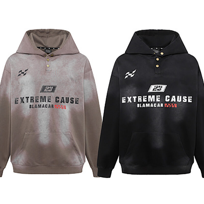 Tie-dye Pullover Hoodie for Men & Women, Coffee & Black