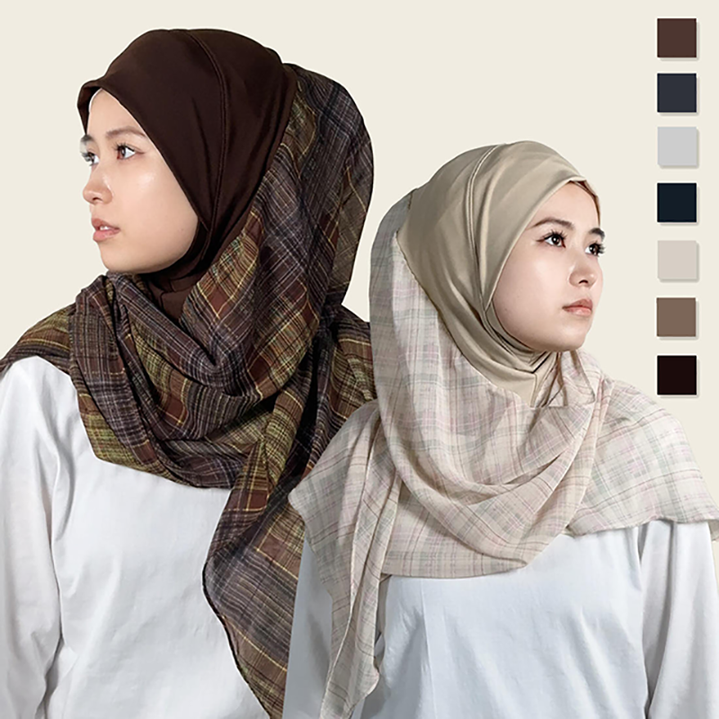 Lightweight Chiffon Plaid Hijab Scarf