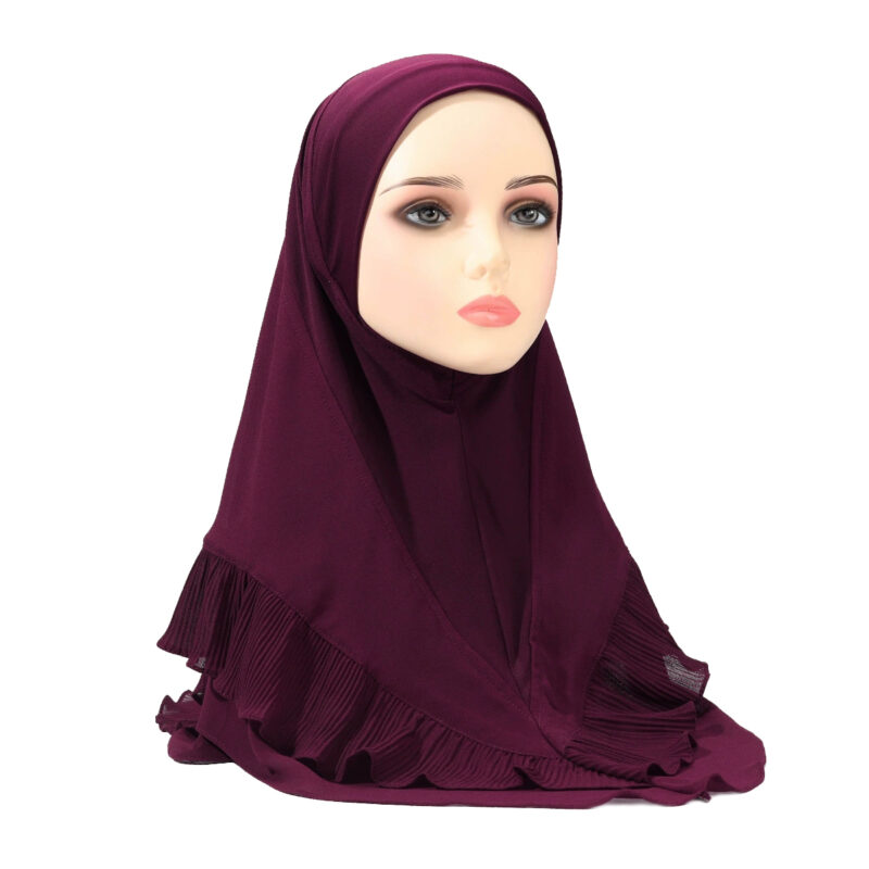 Purplish Red Chiffon Instant Hijab