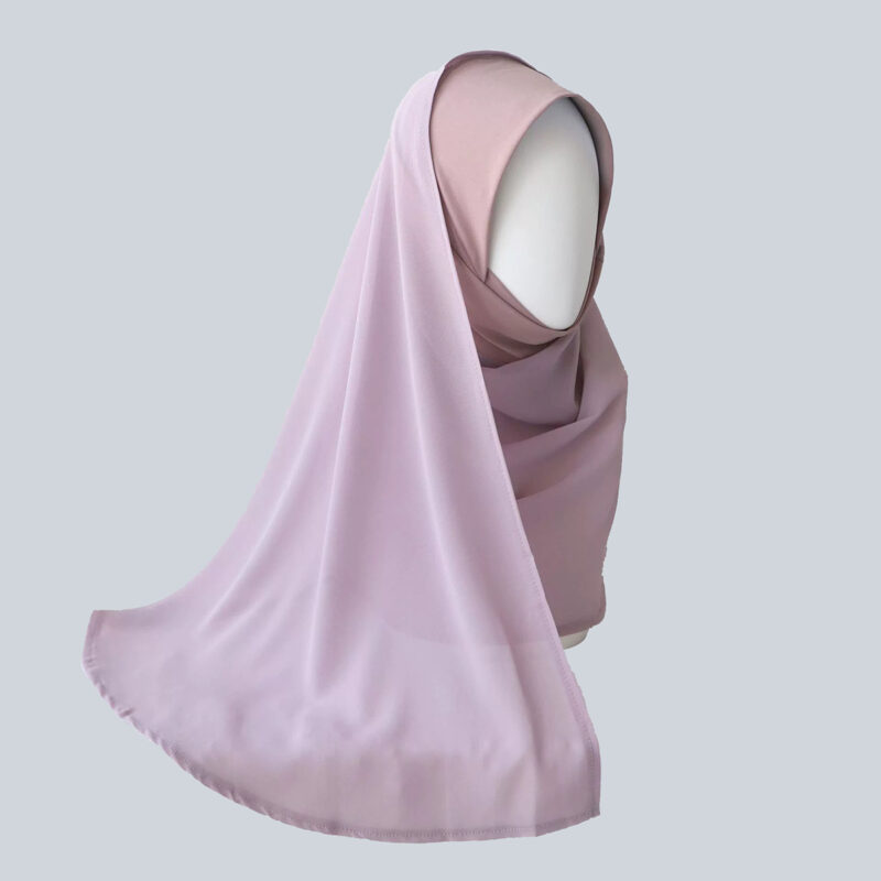 Light Purple Chiffon Instant Hijab for Women