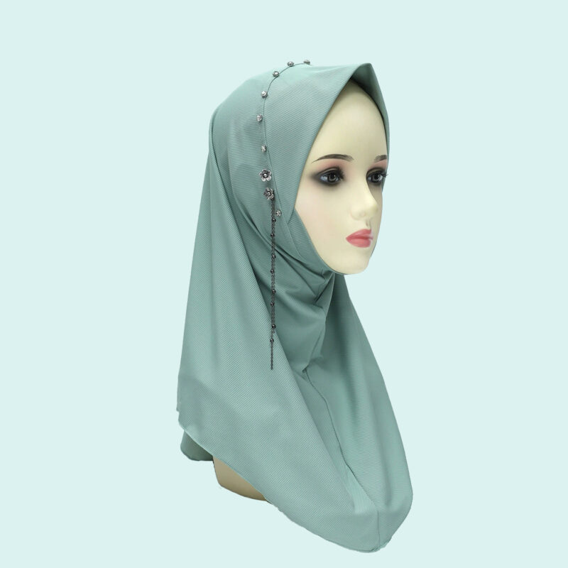 Green Pearl Instant Hijab Muslim Headscarf