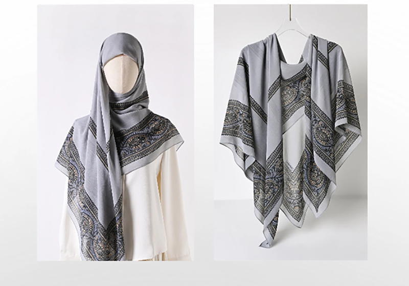 Grey Chiffon Hijab Scarf, Styling Showcase