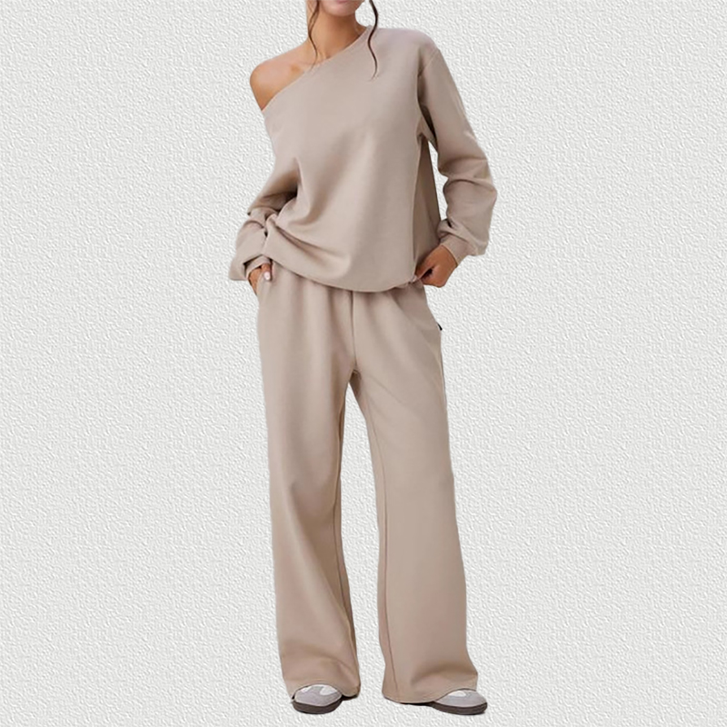 Apricot One Shoulder Tracksuit