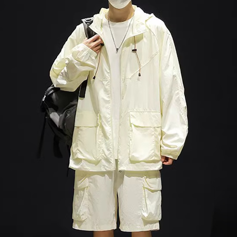 Off White Ice Silk Couple Sun Protection Set